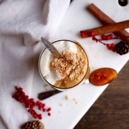 Pumpkin Pie Protein Smoothie with a Vegan Option! via Nutritionist in the Kitch