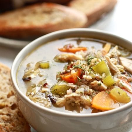 Easy Chicken and Wild Rice Soup / Gluten Free, Dairy Free, Stovetop, Healthy