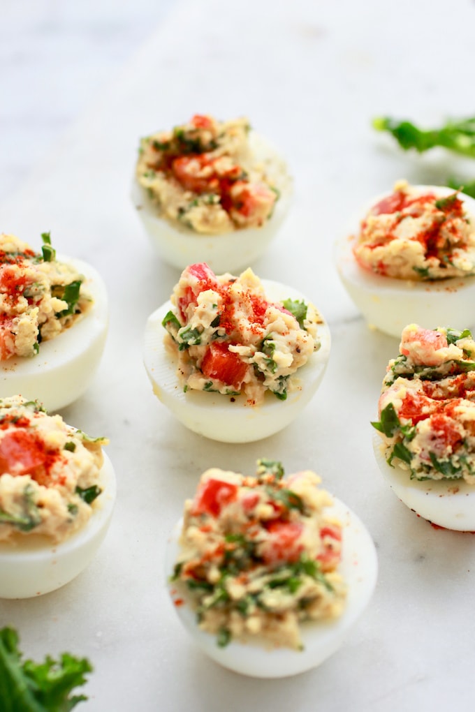 Healthy Hummus Deviled Eggs Nutrition in the Kitch
