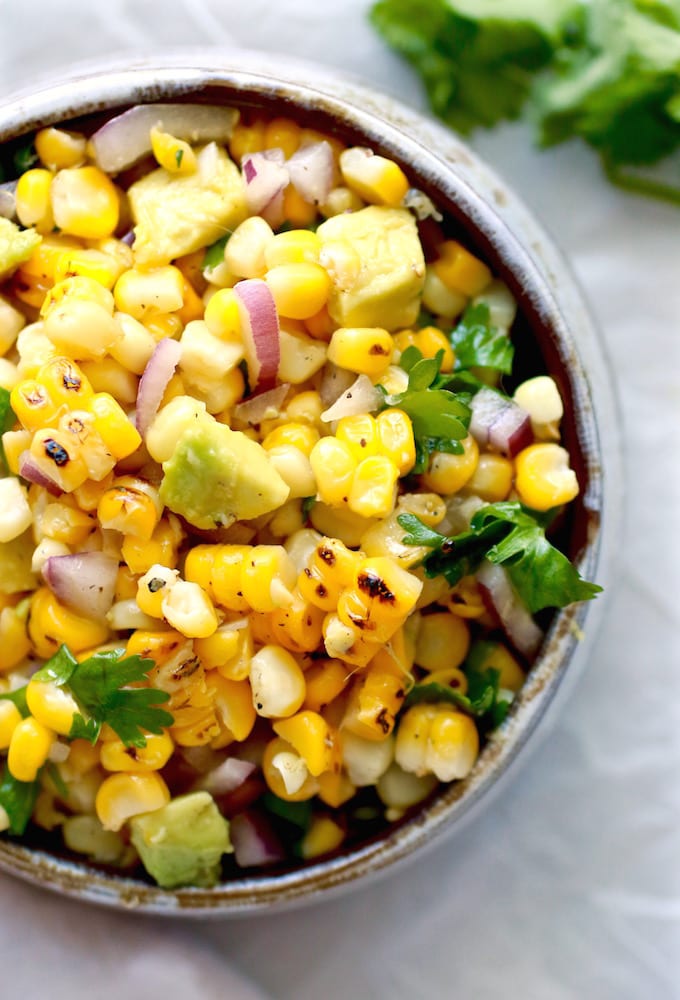 Summer Grilled Corn Salad with Avocado, Cilantro and Lime | Nutrition ...