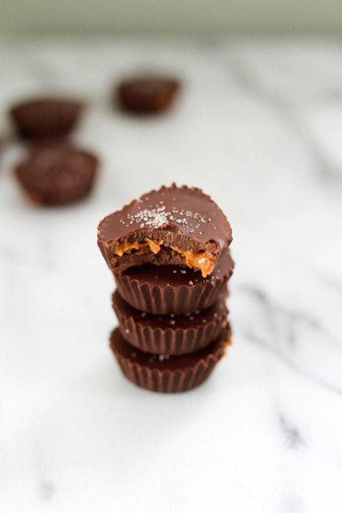 8 Easy & Healthy Halloween Treats for Kids & Adults Alike! - DIY PB Cups via Eating Bird Food