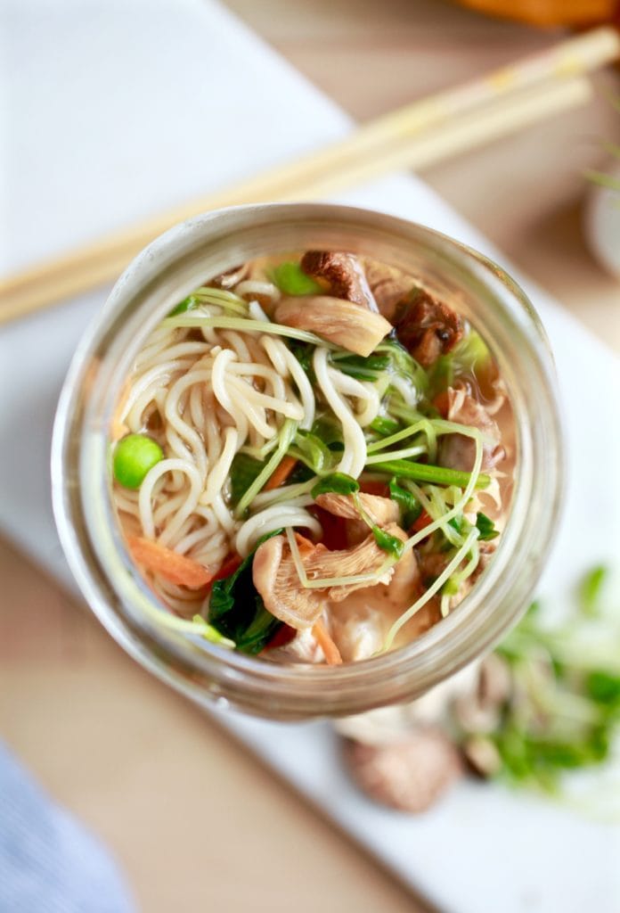 3 Fast & Healthy On-The-Go Lunch Recipes For Fall - Ramen Noodle Soup Jar