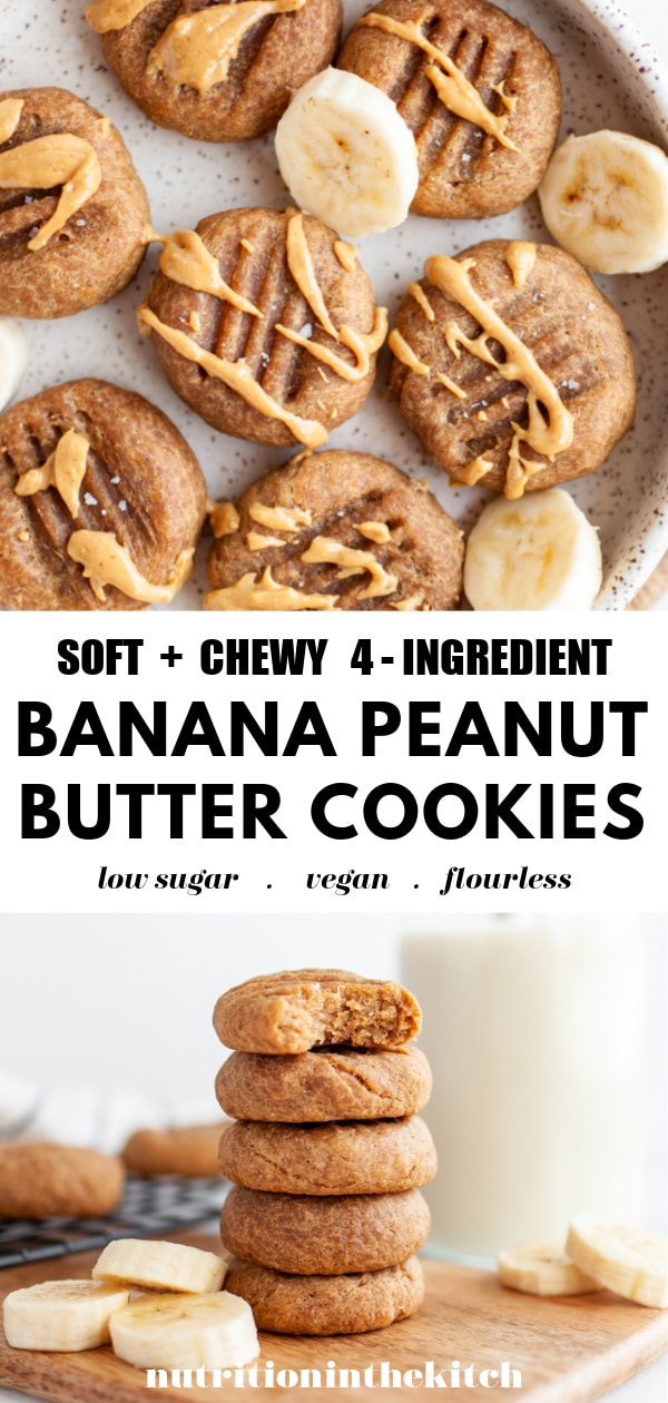 Healthy Peanut Butter Banana Cookies | 4-Ingredients Only!