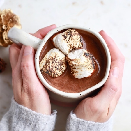 Super Healthy Rich & Creamy Hot Chocolate Recipe - iron fortified, gluten free, dairy free, vegan!