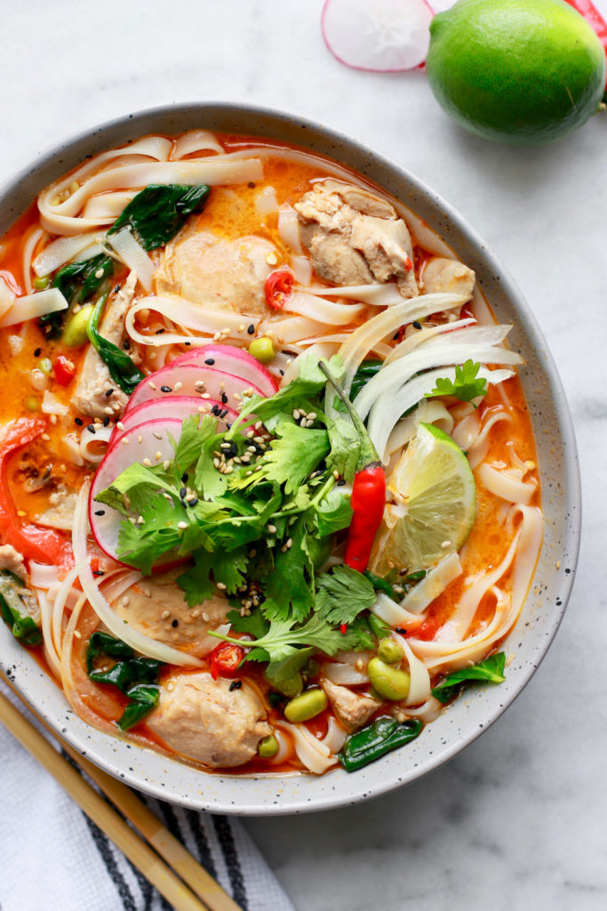 15 Minute Thai Chicken Soup With Spring Vegetables Nutrition In The Kitch