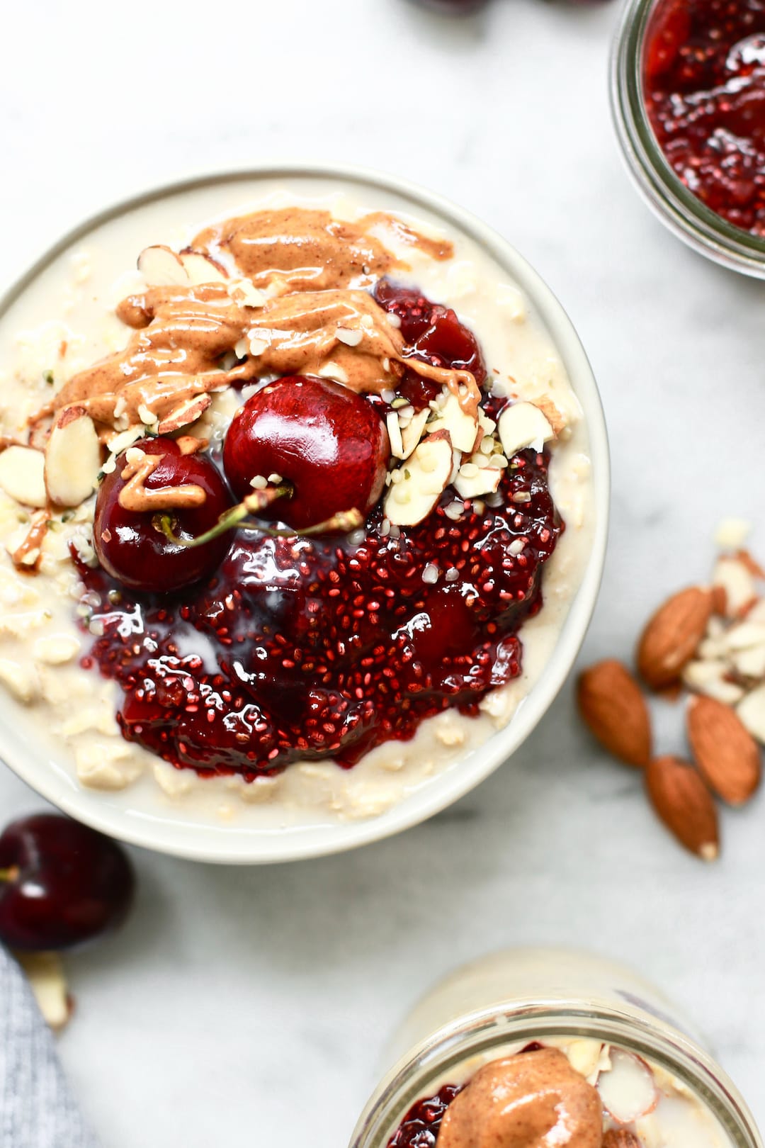 Healthy Overnight Oats with Cherry Chia Seed Jam | Nutrition in ...
