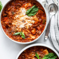 Slow-Cooker Lasagna Soup (dairy free, gluten free)