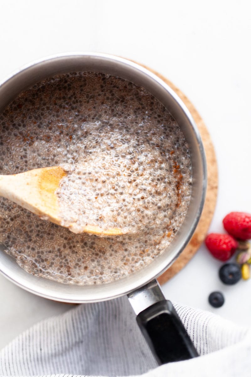 Výrobu Teplé Chia Pudink Recept