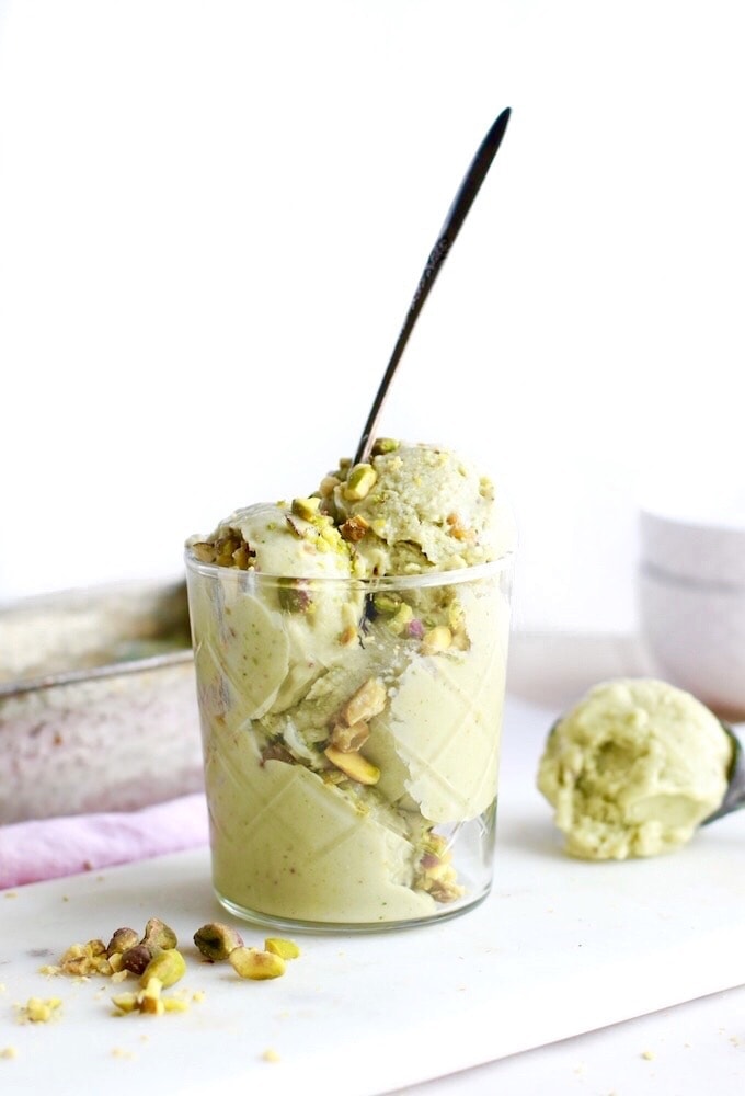 Healthy Almond Pistachio Frozen Yogurt (Dairy Free) Nutrition in the