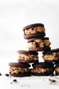 stacked cookie dough Oreos