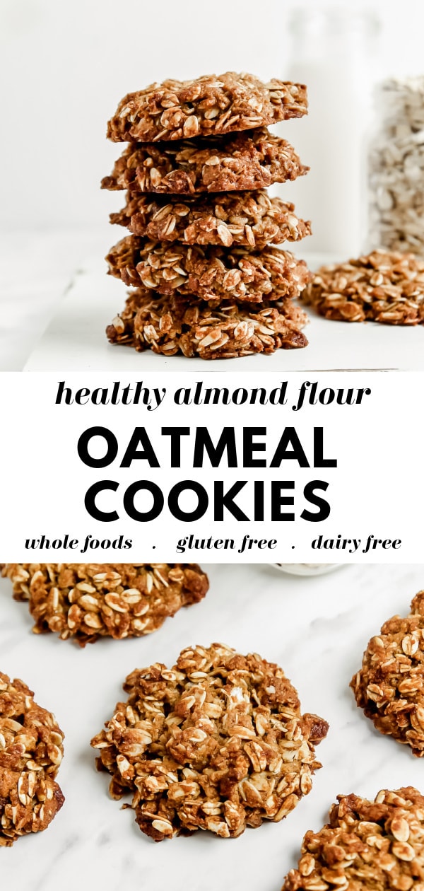 Healthy Almond Flour Oatmeal Cookies (Soft & Chewy!)