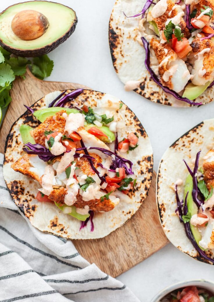 Healthy Air Fryer Fish Tacos | gluten free