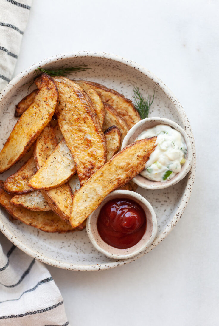 Best Air Fried Potato Wedges easy, crispy, gluten free!