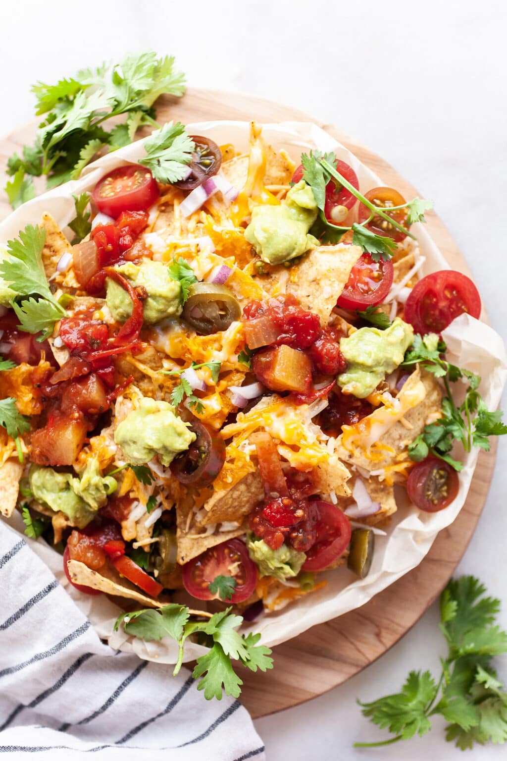 Loaded Air Fryer Nachos | healthy, easy, dairy free option!